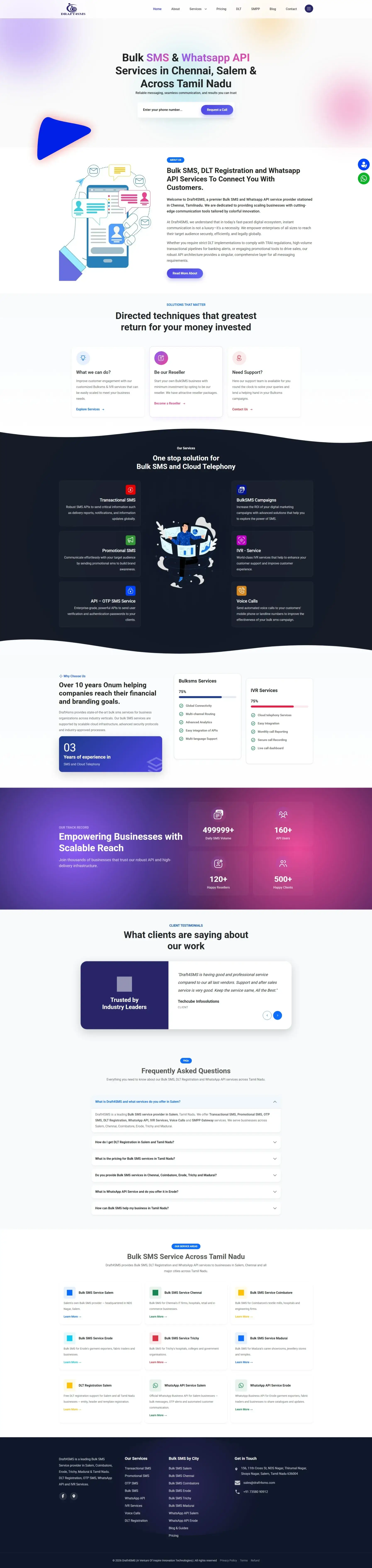 Website developed for Draft4SMS