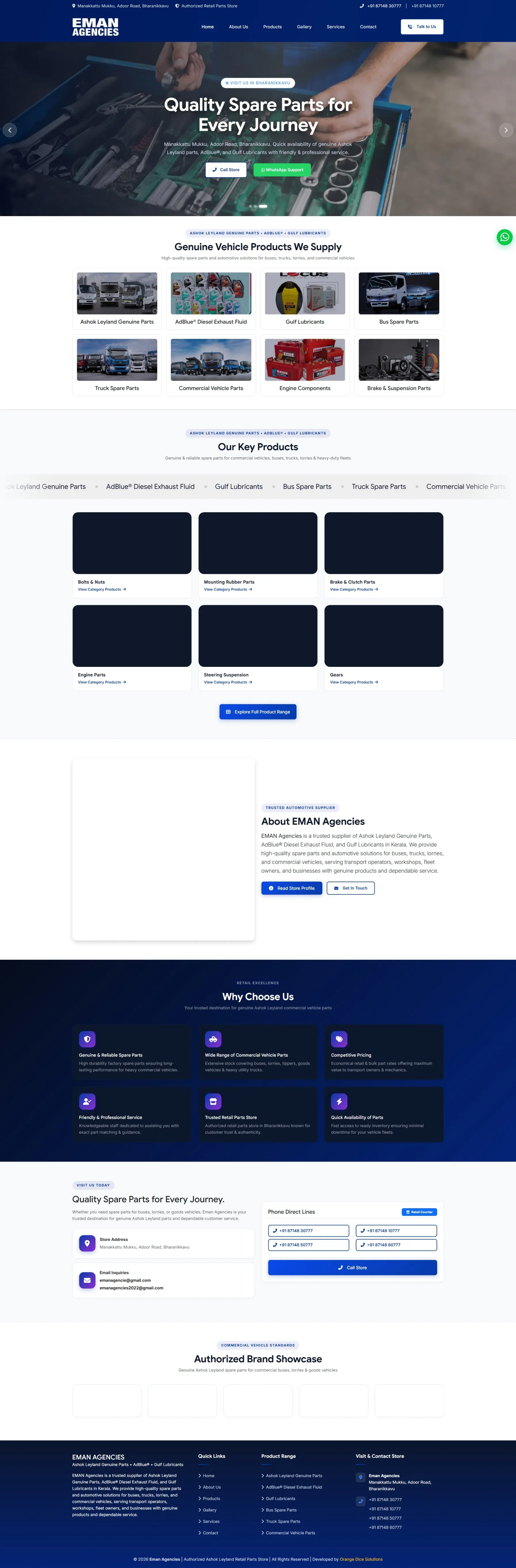 Website developed for Eman Agencies