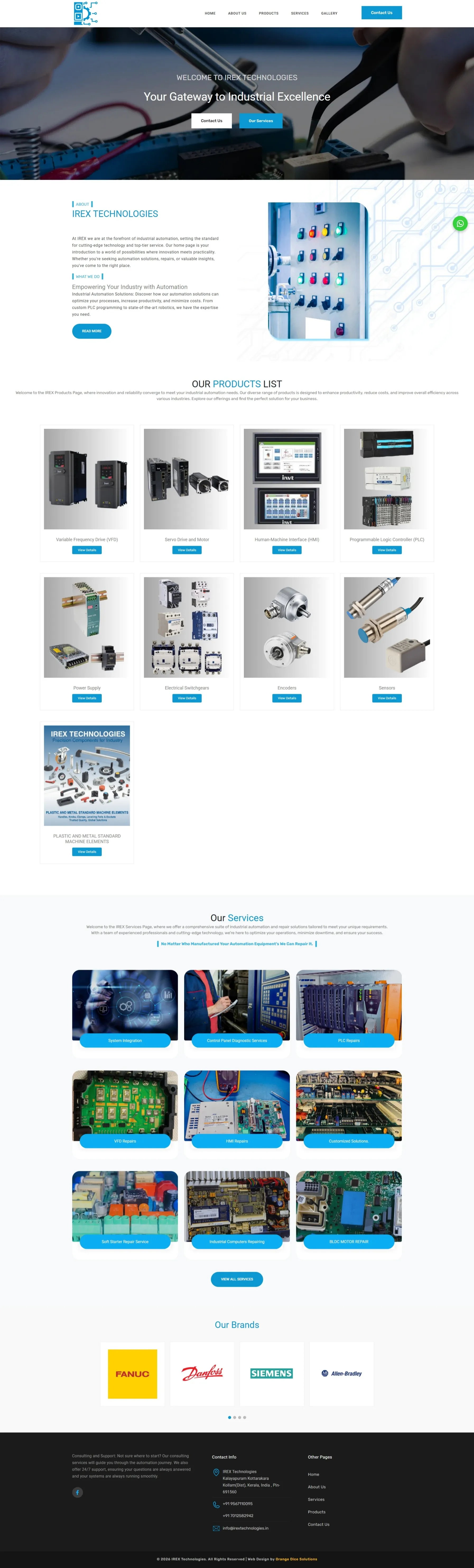 Website developed for IREX Technologies