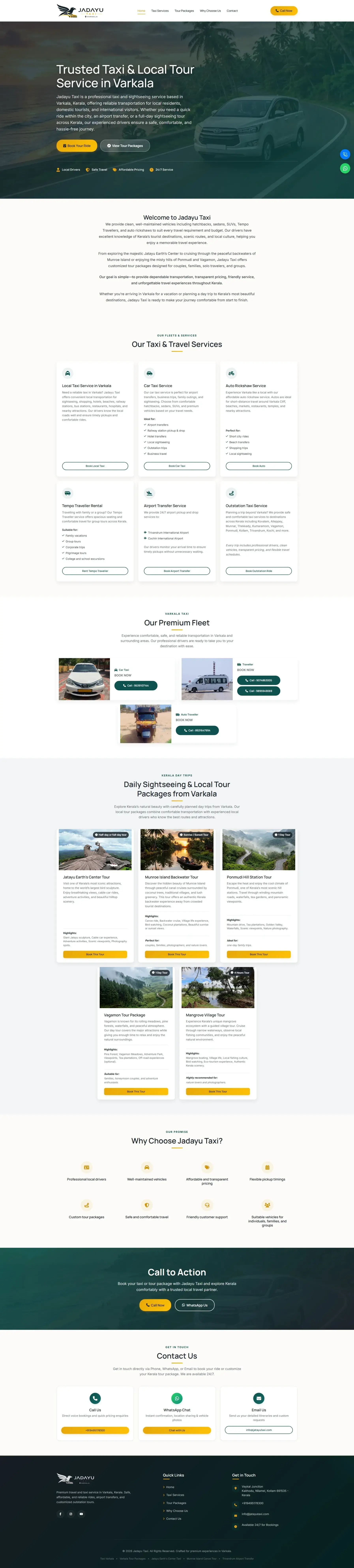 Website developed for Jadayu Taxi