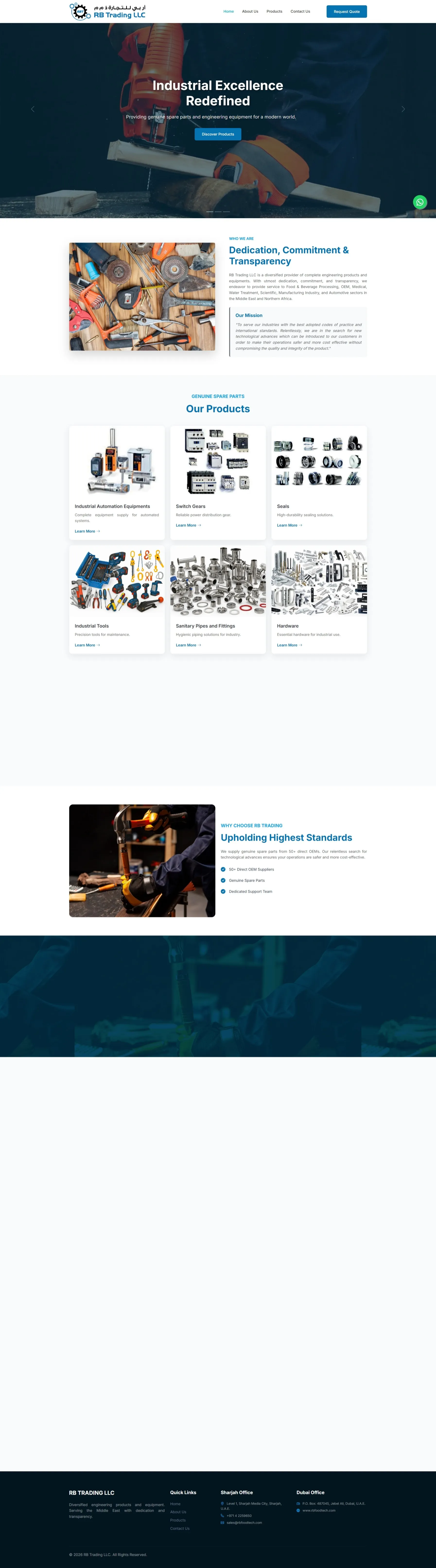 Website developed for RB Trading LLC