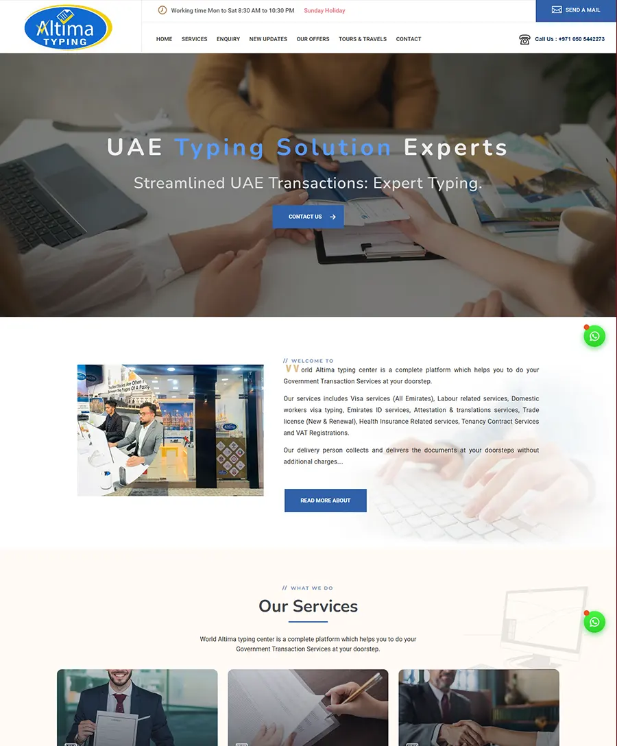 Website developed for WORLD ALTIMA