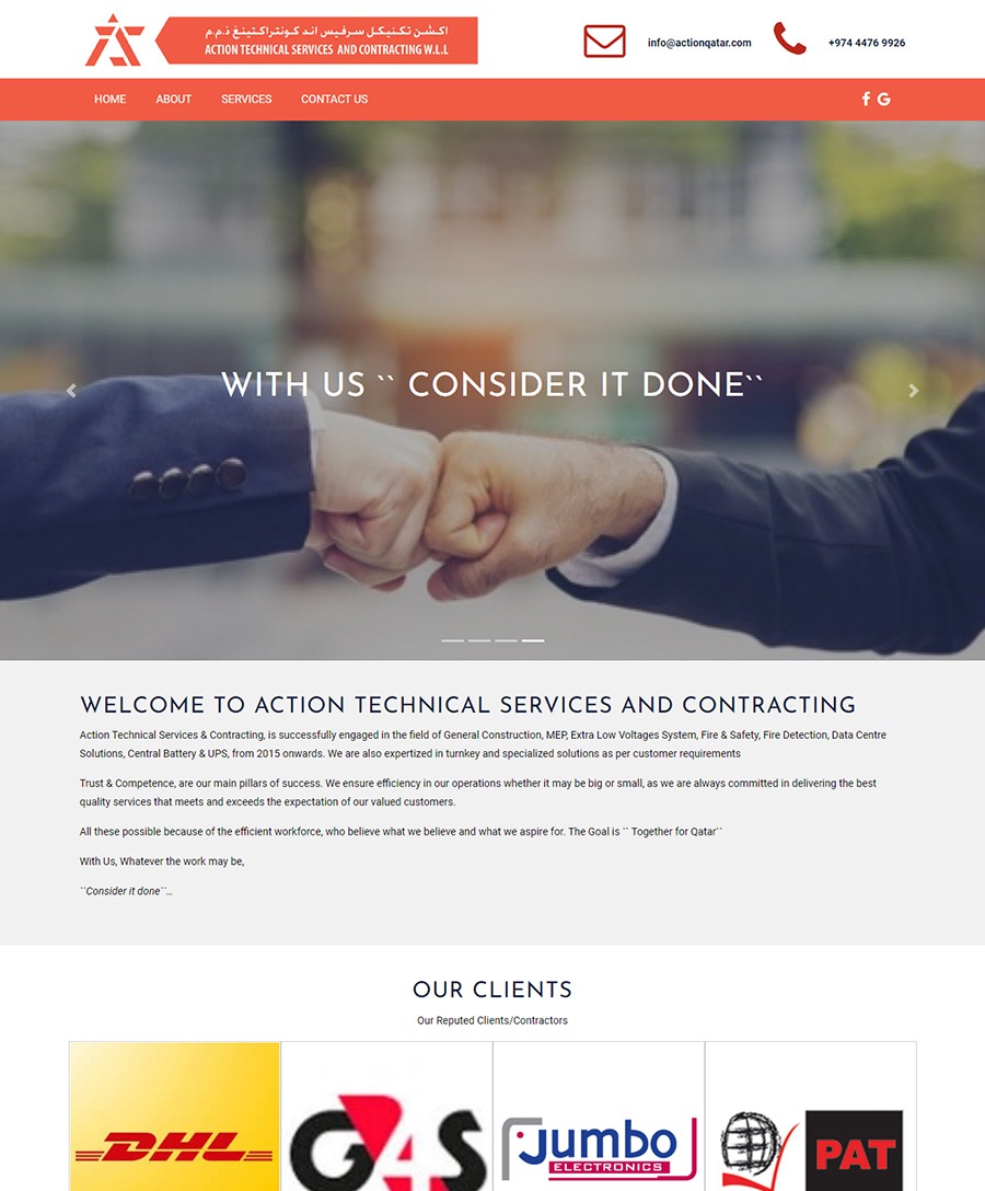 website developed for Technical Services & Contracting in Abu Hamour