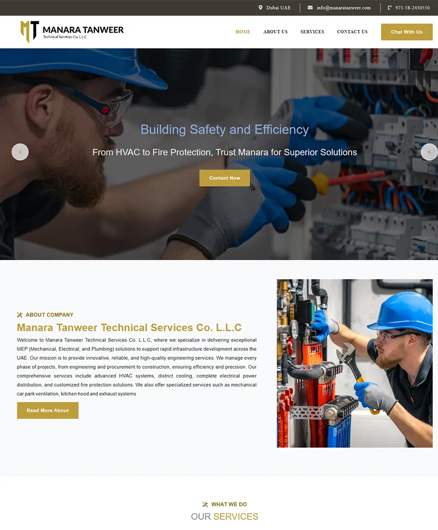 Website developed for Manara Tanweer
