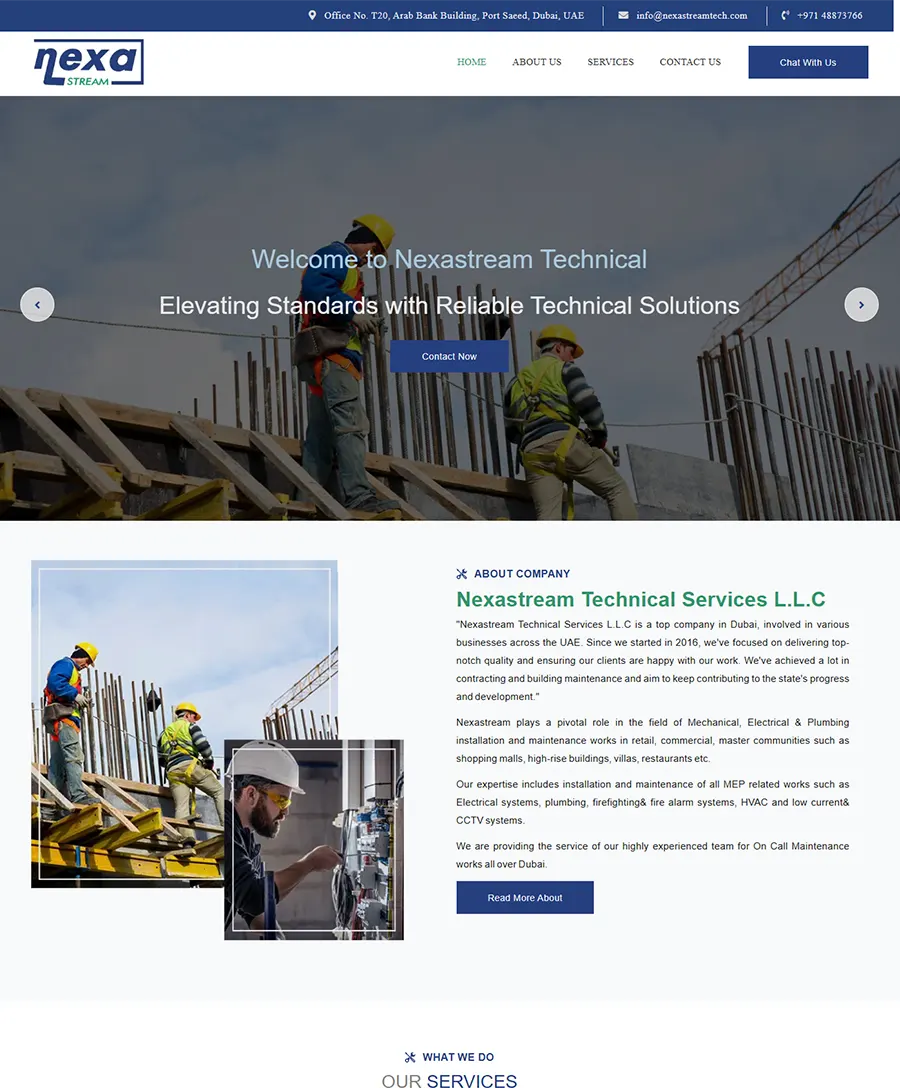 Website developed for Nexastream