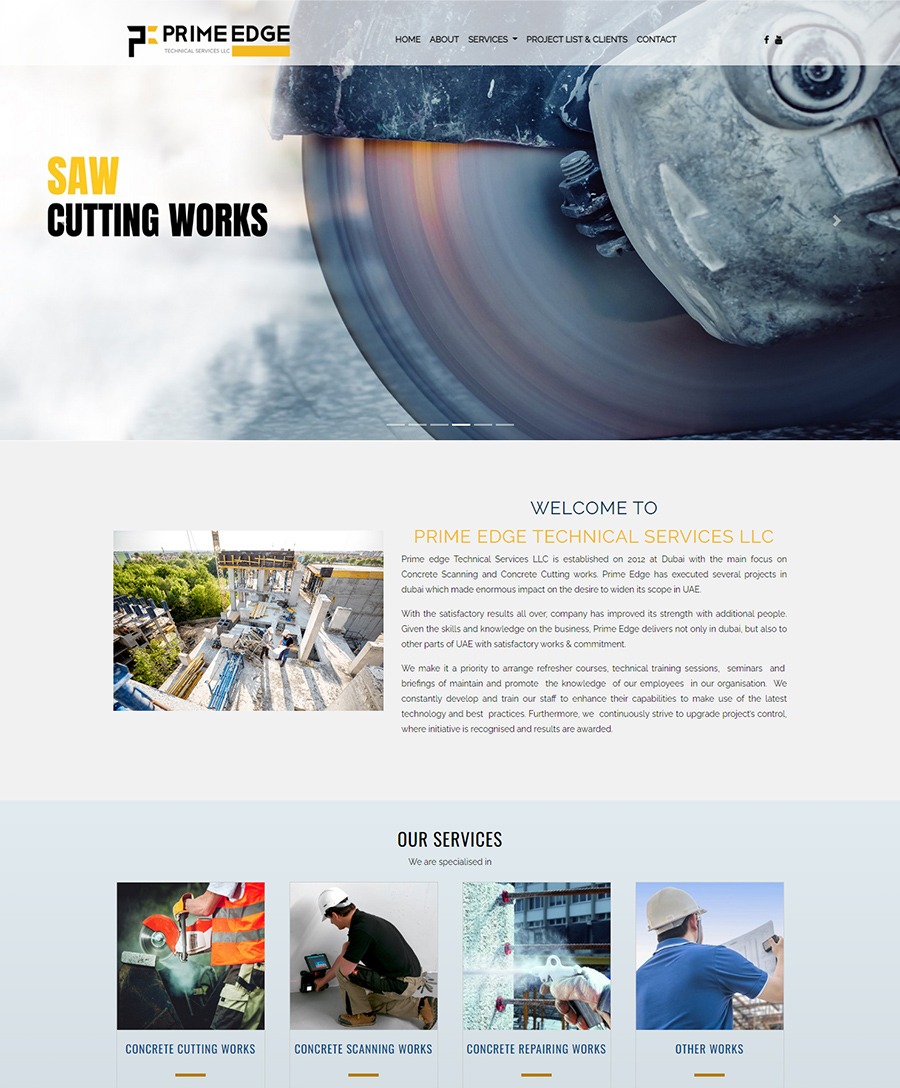 Website developed for  Concrete Scanning and Concrete Cutting works in UAE