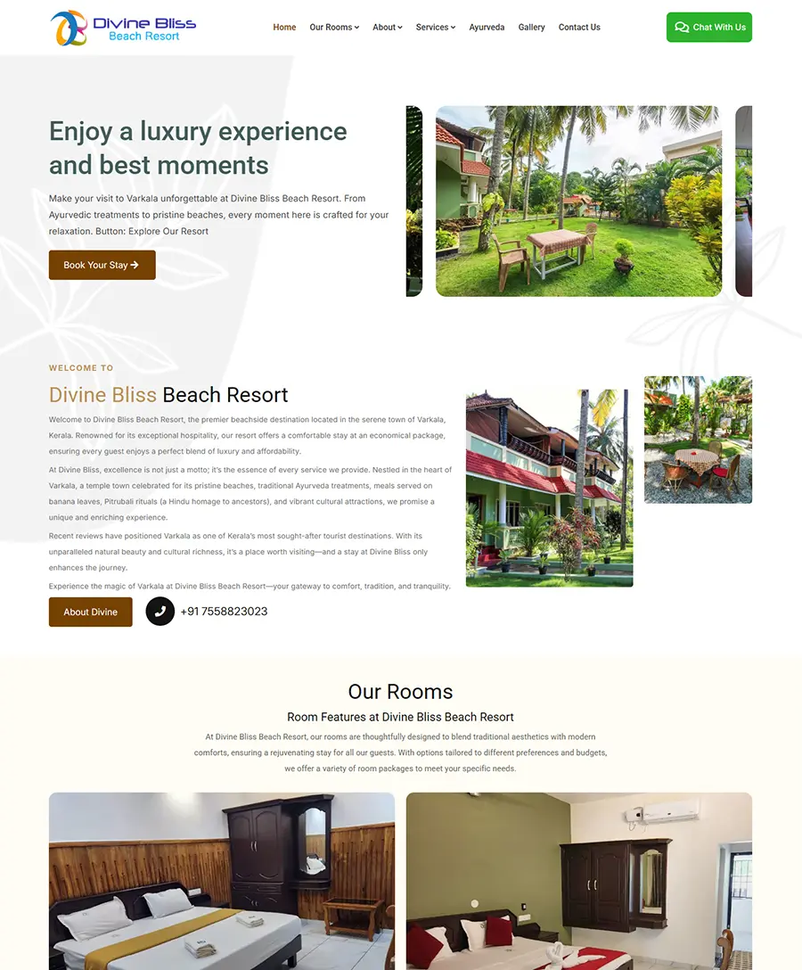 Divine Bliss Beach Resort — website by Orange Dice