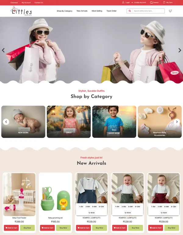 Little’s Kids & Teens — website by Orange Dice
