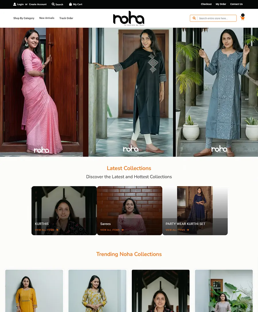 Noha Online Fashion — website by Orange Dice