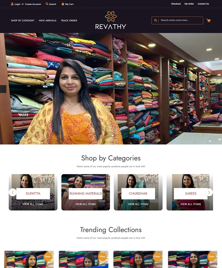 Revathy Wedding Collections — website by Orange Dice
