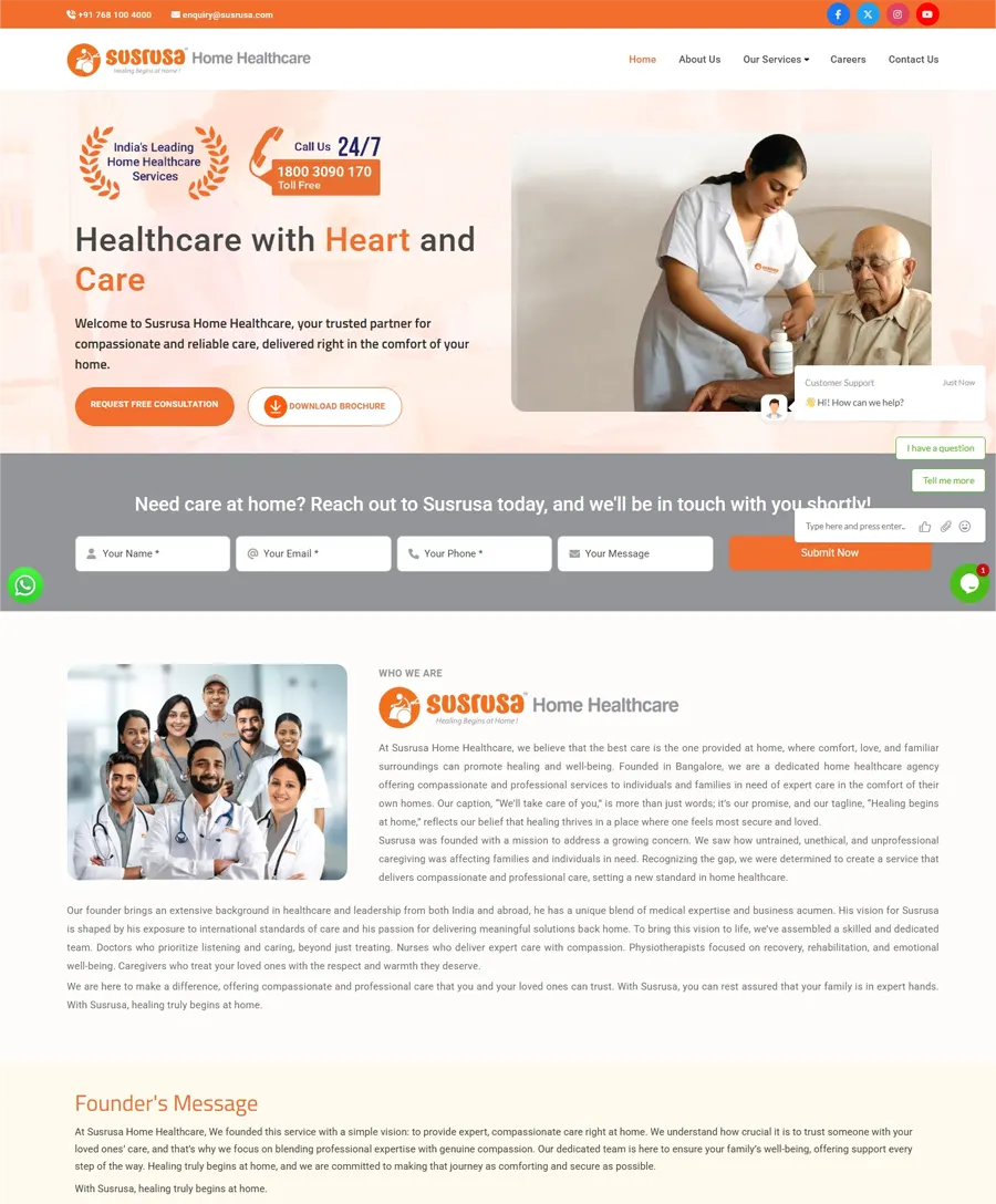Susrusa Healthcare — website by Orange Dice