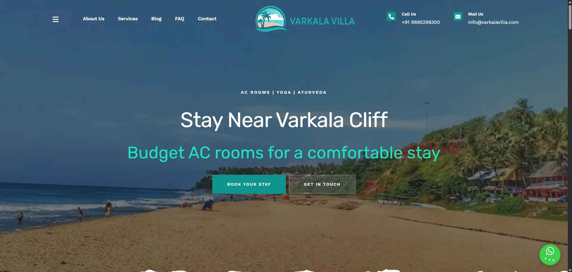 Varkala Villa — website by Orange Dice