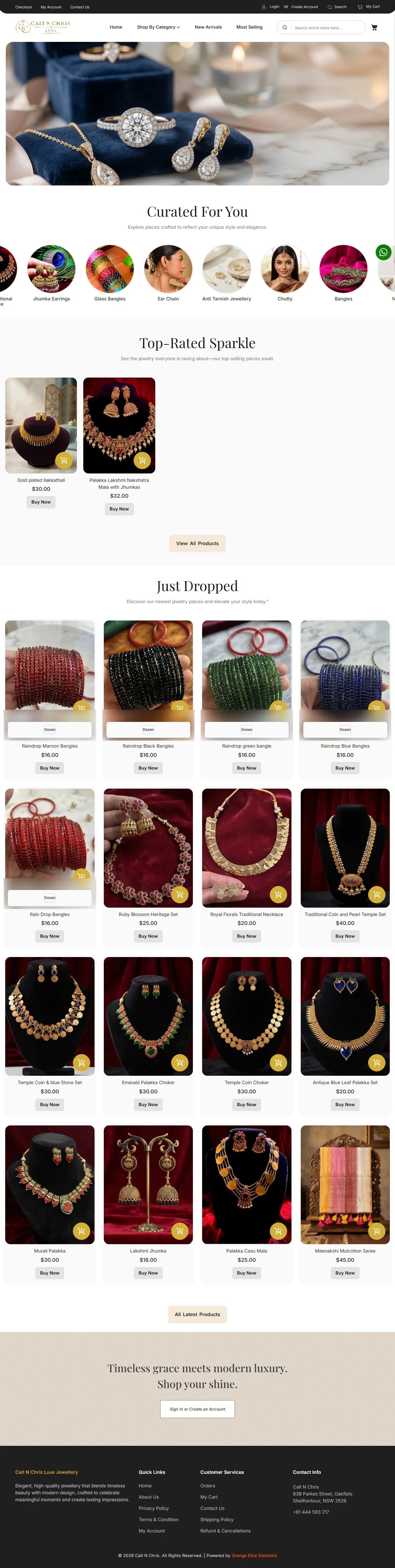 Website developed for Cait N Chris