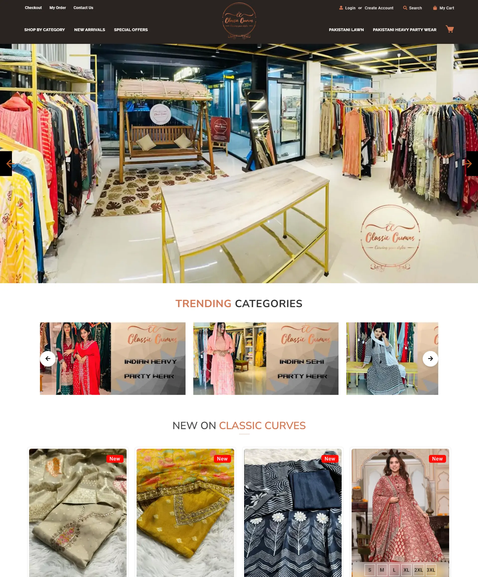 Website developed for Classic Curves Ladies Boutique kasaragod
