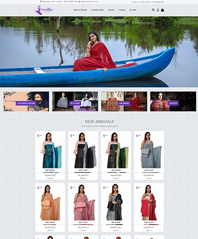 Website developed for Vanitha Fashions Online Shopping in Thammanam, Cochin
