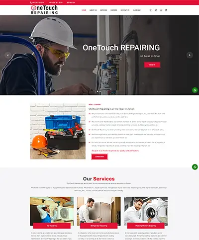 Website developed for OneTouch Repairing