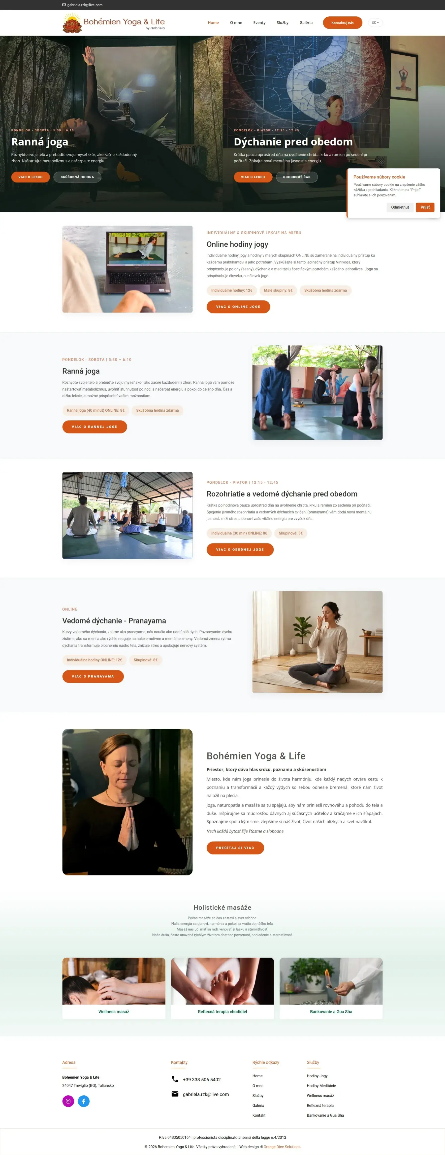 Website developed for Bohémien Yoga & Life