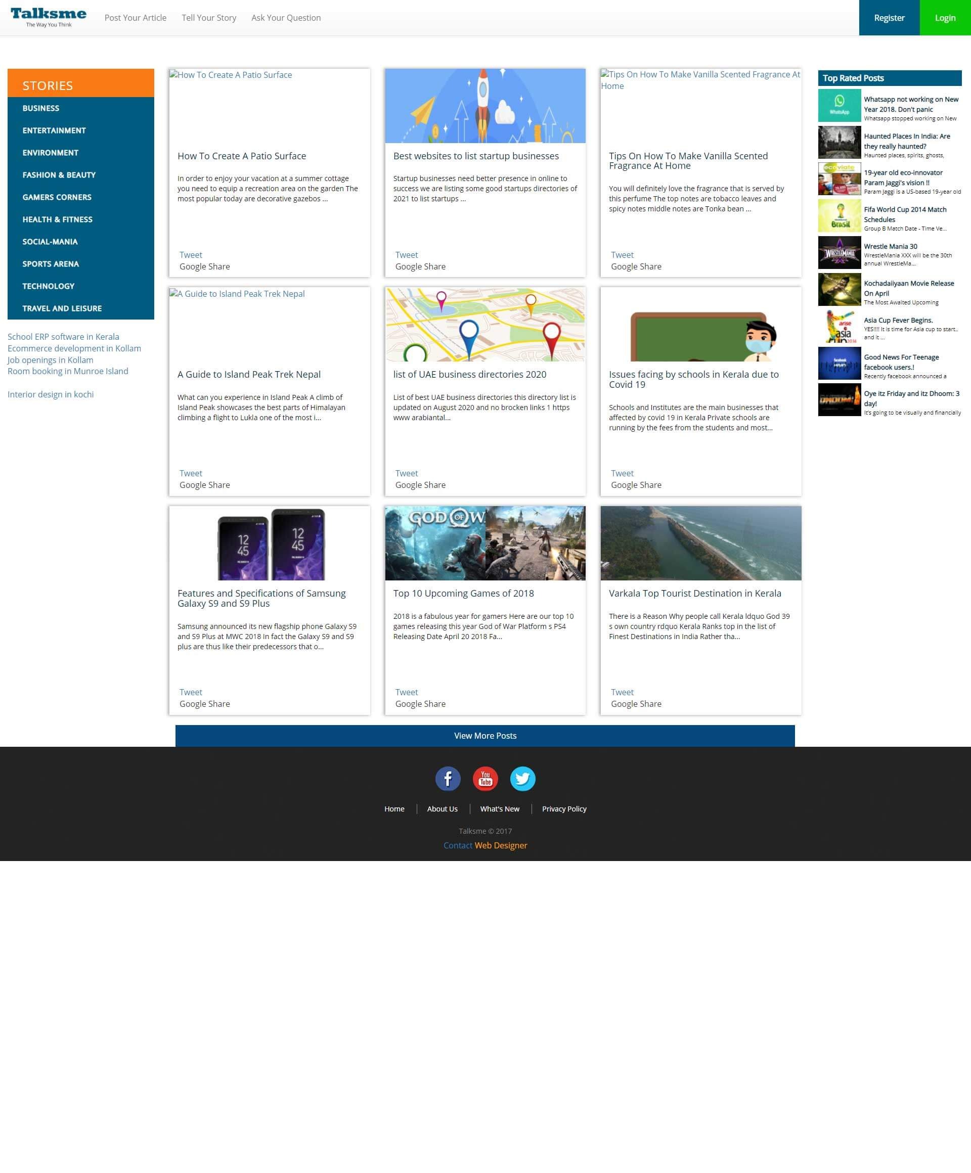 Website developed for Talksme Free Article Directories Newsletters